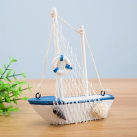 Modèle de bateau en bois Style méditerranéen artisanat nautique HYG01 Kit de modèle de bateau de décor à la maison écologique