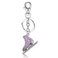 Porte-clés Patineuse Artistique en Cristal Scintillant, Bijou Tendance pour Femme