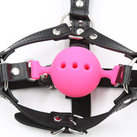 Produits pour adultes BDSM : Harnais en silicone respirant type cheval avec bouche étranglée à boule et crochet nasal – Jouet sexuel