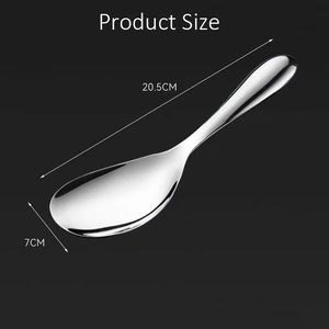 Cuchara de arroz de acero inoxidable para uso doméstico, cuchara de arroz antiadherente, cuchara grande para arroz, cuchara común para hotel - Product Image 6