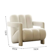 Mobilier nordique de luxe Bureau moderne Hôtel Fauteuil Velours Lounge Accent Canapé Chaise pour Salon Maison Villa