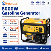 Langlebiger 2KW-10KW Tragbarer Benzingenerator 220V 380V Duale Spannung 50HZ 3600RPM Elektrostart für Landwirtschaftliche Maschinen