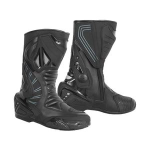 Vente en gros de chaussures de moto imperméables respirantes en cuir de vachette véritable noir anti-dérapant pour hommes - Product Image 1