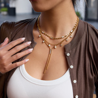 Collier long en forme de Y avec pendentif en forme de larme carrée en zircon cubique 5A, bijoux de mode personnalisés, nouveau, pour femmes, bijoux superposables