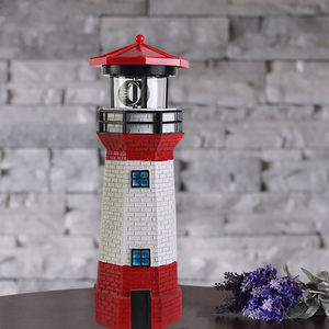 <span class=keywords><strong>Faro</strong></span> rojo giratorio, luces solares, adorno de jardín de resina, torre de baliza de Patio para decoración de paisaje al aire libre y Decoración de mesa - Product Image 2