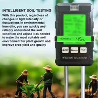 Testeur de sol intelligent 6in1 Fertilité/PH/Humidité/Tmep/Lumière du soleil/Humidité Compteur de sol pour agriculteur de jardin agricole