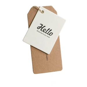 Tái Chế Tùy Chỉnh Cá Nhân Logo Giấy Kraft Treo Thẻ Giá Tag May Mặc Hangtags Cho Quần Áo - Product Image 5