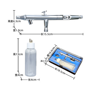 Aérographe double action Td-182a 100 ml à alimentation par gravité, vitesse réglable, portable pour travaux artistiques - Product Image 2