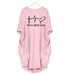 T-shirt da Donna Lunga Casual Oversize Stile <span class=keywords><strong>Vestito</strong></span> - Product Image 1