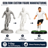 Statuette de footballeur en résine, figurine de football, maillot blanc, short noir, base en herbe verte, artisanat en résine pour décoration sportive