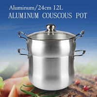 Couscoussier en aluminium finition satinée 4L 6L 8L 12L, ustensile de cuisine pour soupes, compatible avec les cuisinières électriques