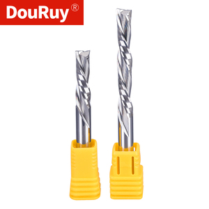 Douruy chuyên nghiệp rắn Carbide đôi Flute xuống cắt xoắn ốc End Mill cho gỗ cắt và khắc xuống cắt <span class=keywords><strong>CNC</strong></span> <span class=keywords><strong>Router</strong></span> bit - Product Image 1