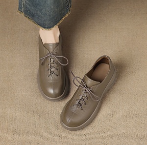Bottes confortables en cuir de vachette véritable, à lacets et fermeture éclair, imperméables, durables et respirantes, pour femmes, pour la vie quotidienne - Product Image 2
