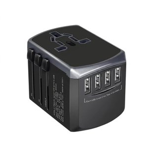 Adattatore Universale da Viaggio Europeo Portatile con 4 Prese AC e 4 Porte USB (Tipo-C) Caricatore Rapido 16A 220-250V in Materiale ABS - Product Image 1