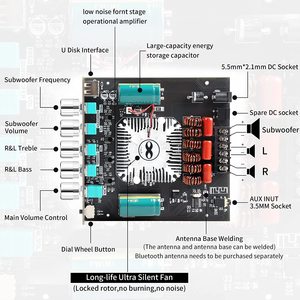 Bo Mạch Khuếch Đại Công Suất <span class=keywords><strong>Bluetooth</strong></span> TDA7498E Với Loa Siêu Trầm Mô-đun Khuếch Đại Công Suất Âm Thanh 2.1 Kênh 15V-<span class=keywords><strong>36V</strong></span> - Product Image 2