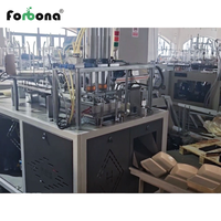 Machine de formage de boîtes d'emballage pour plats à emporter en carton blanc Forbona, contrôlée par PLC, avec moteur à engrenages
