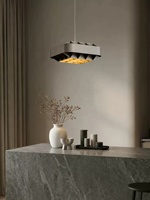 Lampes suspendues de style industriel rétro pour restaurant, en fer argenté, carrées, pour la décoration de la maison