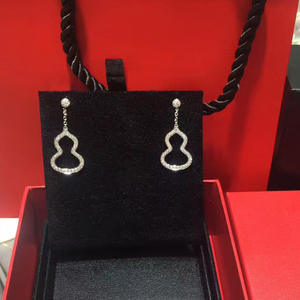 Orecchini Pendenti in Oro Bianco con Cristalli e Strass, Micro Incastonatura, Trendy, da Festa, Moda Femminile - Product Image 5