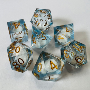 Tùy Chỉnh 16Mm Nhựa Dungeons & Dragons RPG Trò Chơi Trong Suốt Đa Diện Quicksand Lỏng Cored <span class=keywords><strong>Dice</strong></span> 7Pcs - Product Image 4