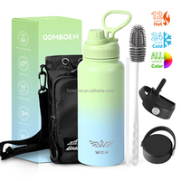 Bouteille d'eau isotherme en acier inoxydable de 32 oz avec logo personnalisé, bouchon à bec verseur, sans BPA, maintien thermique de 6 à 12 heures pour les sports de plein air