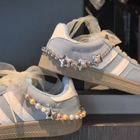 Nouvelles chaînes de perles, nœud papillon, breloque en forme d'étoile pour talon, décoration de chaussures de luxe haut de gamme, DIY Balletcore avec franges