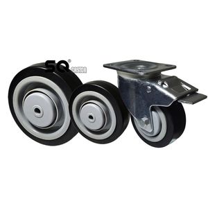 SQ Rollstuhl 100 mm 125 mm <span class=keywords><strong>Nylon</strong></span> Bürostuhl elastisches Gummi-Rad gute Abriebfestigkeit Rollstuhl