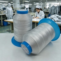 Hilo Conductivo de Acero Inoxidable Tex 70 210D/3, Hilo de Coser de Alta Tenacidad, Económico, Antiestático, Hilo ESD para Textiles Inteligentes