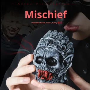 Accesorio de <span class=keywords><strong>disfraz</strong></span> de Halloween fantasma fuerte silbato de muerte <span class=keywords><strong>azteca</strong></span> auténtico - Product Image 2