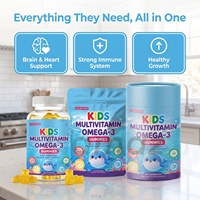 Natuurlijke Kinder Vitamine Gummies met Omega 3 DHA EPA Multivitamine Formule Fruit smaak Kauwgommetjes voor Dagelijkse Voeding