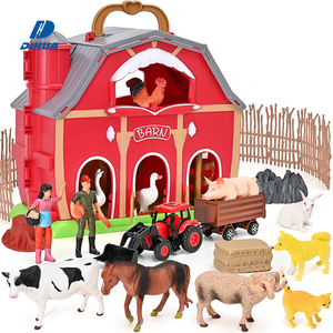 Ensemble de jeu Red Barn Farm avec figurines d'animaux, jouet de jeu d'imitation pour tout-petits, pour jouer aux rôles à la ferme, apprendre et raconter des histoires imaginatives - Product Image 1