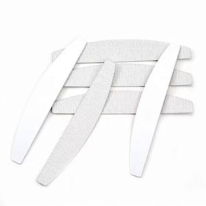 Moon Shape Replacement Nail <b>File</b> 100/180/240 Grey/Black Removable SandPaper With Stainless Steel Handle Metal Sanding <b>Files</b> - Product Image 3