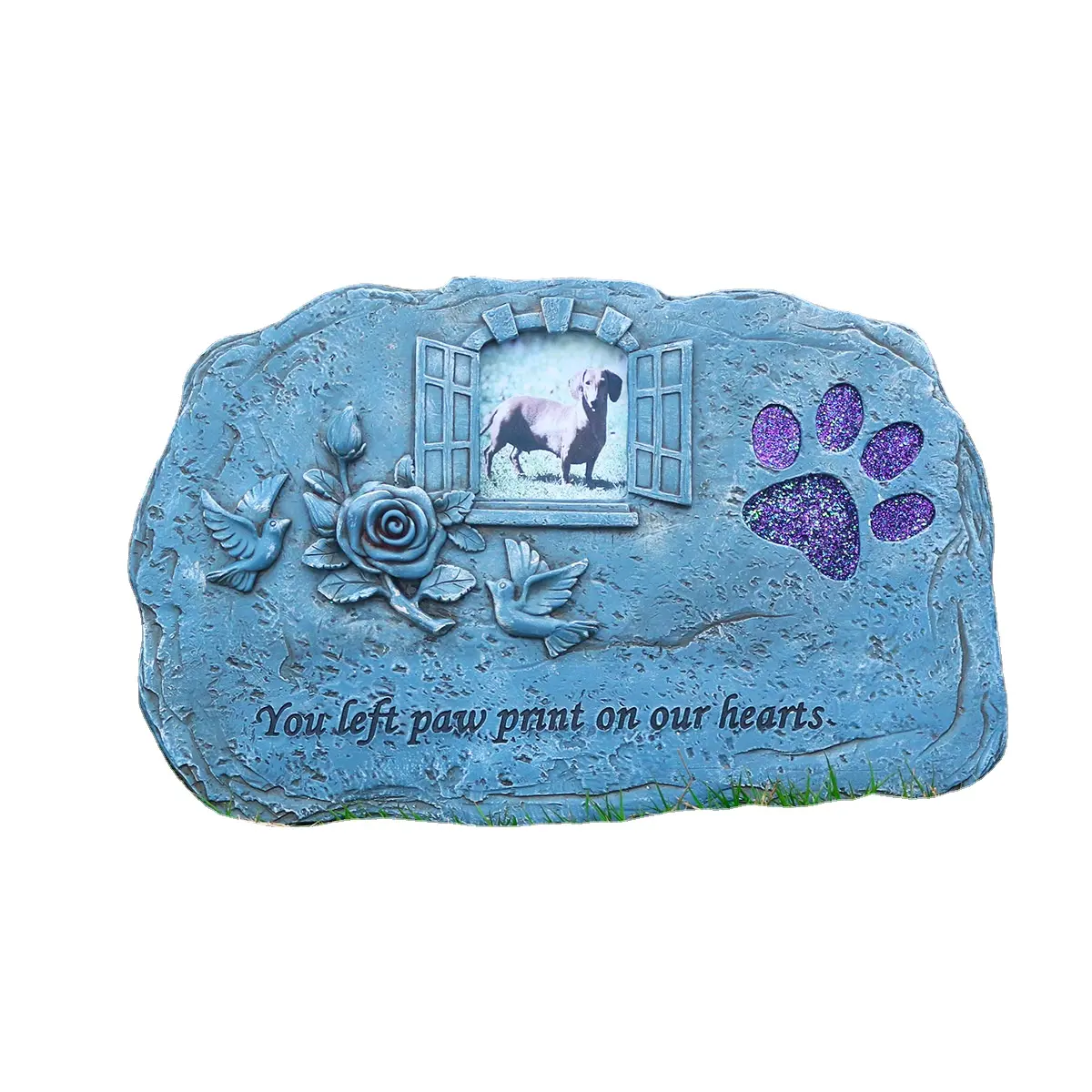 天使の犬の墓石樹脂ヤードアートデコレーションペットガーデン彫刻記念碑のための天使の犬