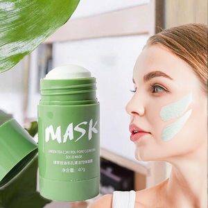 Mascarilla de <span class=keywords><strong>arcilla</strong></span> de té verde orgánico de limpieza profunda Stick ácido hialurónico infundido <span class=keywords><strong>para</strong></span> cara y pechos forma de barro - Product Image 3