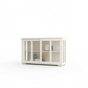 Mobile da Cucina Bianco con Anta in Vetro, Design Moderno in MDF, Elegante Arredamento per Cucina - Product Image 1