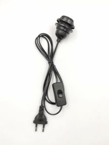 303 chuyển đổi E27 đôi vòng giữ đèn EU cắm 1.8m dây màu đen và trắng dây cắm Himalaya Muối giữ đèn - Product Image 2