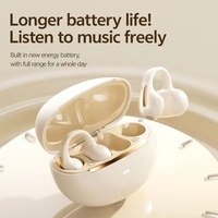 Écouteurs TWS M-136 V5.4 à Clip Auriculaire Affichage Numérique Étanche IPX5 Contrôle Tactile Port Confortable Son HIFI Sportifs Non Intra-Auriculaires
