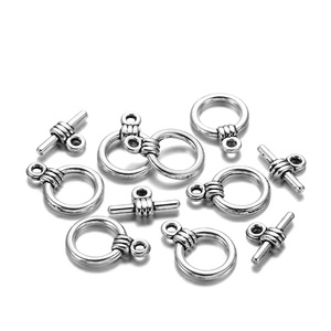 Ensemble de fermoirs ronds en alliage argenté pour la fabrication de bijoux DIY - Product Image 1