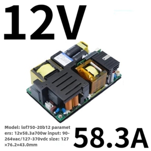 Fuente de Alimentación Conmutada ZYSY Mornsun SMPS 750W LOF-20B12 W V 58A de Marco Abierto para Uso Médico con Función PFC - Product Image 3
