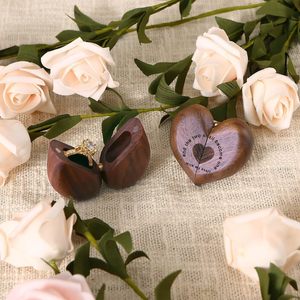 Porte-bague en bois, cadeau d'anniversaire, boîte pour porte-bague de fiançailles pour cérémonie de mariage, pour les anniversaires - Product Image 6