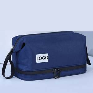 Waterproof Double Layered Makeup <b>Bag</b> Portable Hand-held Pouch <b>Bag</b> Large Capacity Cosmetics <b>Toiletries</b> Storage <b>Bag</b> for <b>Men</b> - Product Image 1