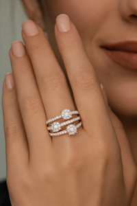 Rose Gold <b>Diamond</b> <b>Ring</b> Classic Elegant Stylish Jewelry for Women Ideal for Wedding Engagement Party and Daily Fashion - Product Image 5