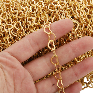 Cadena de Acero Inoxidable con Forma de Corazón Hueco de 10 mm, Chapada en Oro, para Joyería DIY, Cadena para Suéter, Accesorio de Regalo Unisex - Product Image 3