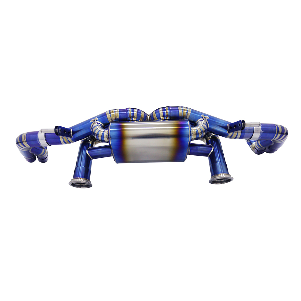 VantaFlow 1.2mm Thick Titanium Catback Performance Exhaust Pipe for Audi R8 V10 5.2L 2016-2018 Race Pipes Silenced Blue Burnt Finish