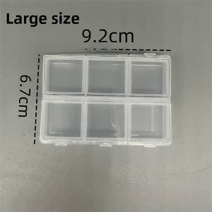 Scatola portaoggetti a 6 scomparti, grande e piccola, <span class=keywords><strong>trasparente</strong></span>, con strass, semplice, lunga, in plastica <span class=keywords><strong>trasparente</strong></span>, per la distribuzione di medicinali - Product Image 6