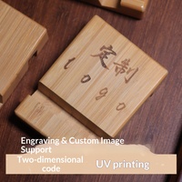 Support de téléphone carré en bambou avec gravure laser personnalisée et impression de code QR – Commandes pour l'exportation acceptées