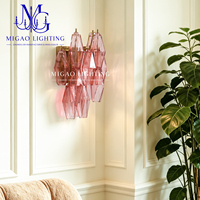 Petite applique murale LED en verre soufflé artisanal vintage français pour la décoration de la chambre à coucher, du salon, de la salle à manger, 4 couleurs disponibles