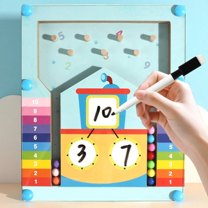 ของเล่นไม้หลากสีสัน ฝึกทักษะคณิตศาสตร์ พัฒนาการเรียนรู้ตัวเลข ฝึกการแยกส่วนตัวเลข ลูกบอลกรอบสิบ สำหรับเด็กชายและเด็กหญิง - Product Image 3