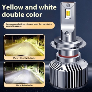 Faro LED de dos colores, Bombilla <span class=keywords><strong>antiniebla</strong></span> Universal para coches y camiones, 12V/24V, haz Alto y Bajo de dos temperaturas, nueva luz amarilla blanca - Product Image 3