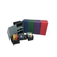 Boîte de rangement pour cartes en cuir PU avec séparateurs, pochette pour cartes à collectionner, étui rigide en aluminium verrouillable et portable pour cartes TCG