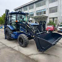 Prix d'usine 4x4 Tractopelle 4 roues motrices avec chargeur et pelle arrière 8 tonnes, Chargeuse-pelleteuse agricole